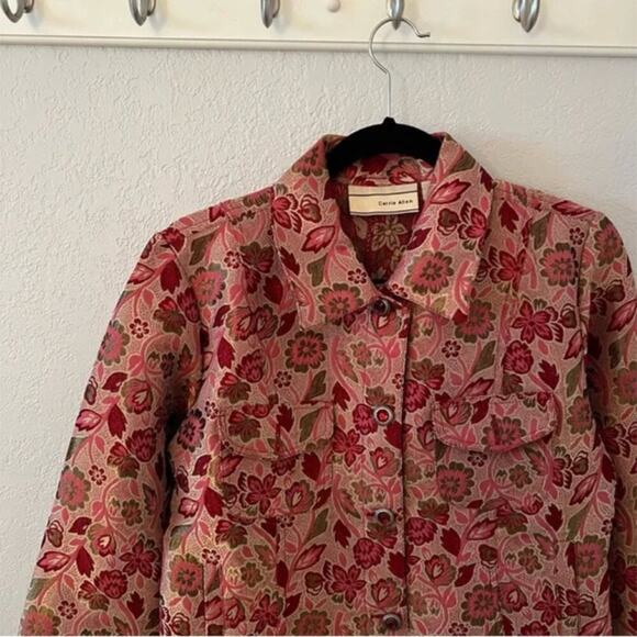 Vintage Carrie Allen Floral Jacquard Jacket - Picture 2 of 6